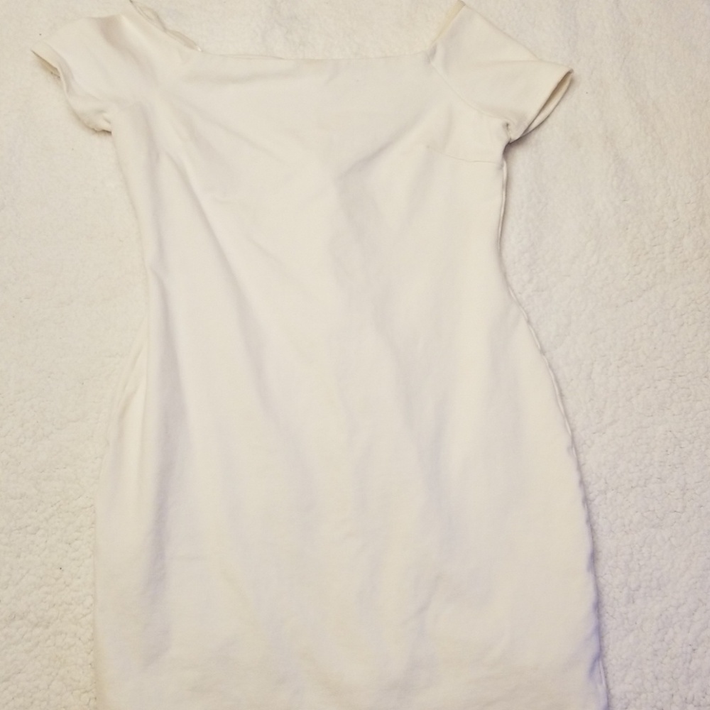 Lulus off the shoulder white bodycon dress